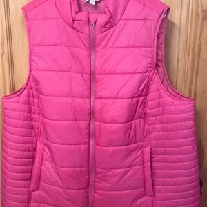 Time and Tru Vibrant Pink Women's Puffer Vest
